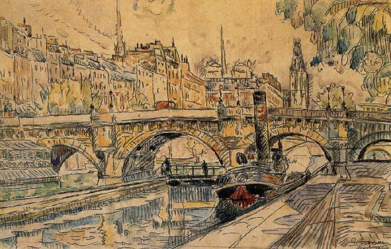 Paul Signac Bridge tug